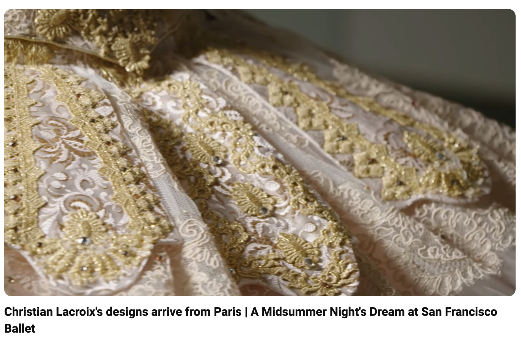 Christian Lacroix's designs arrive from Paris | A Midsummer Night's Dream at San Francisco Ballet