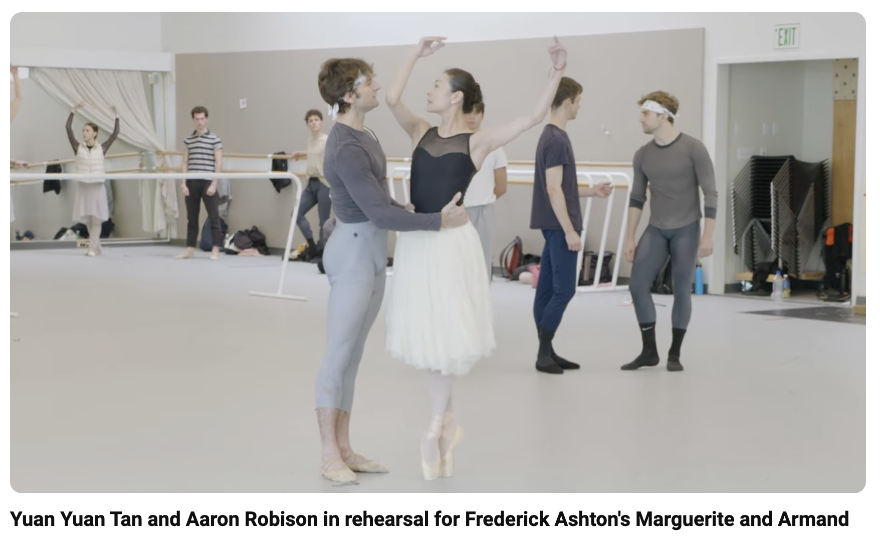 Yuan Yuan Tan and Aaron Robison in rehearsal for Frederick Ashton's Marguerite and Armand