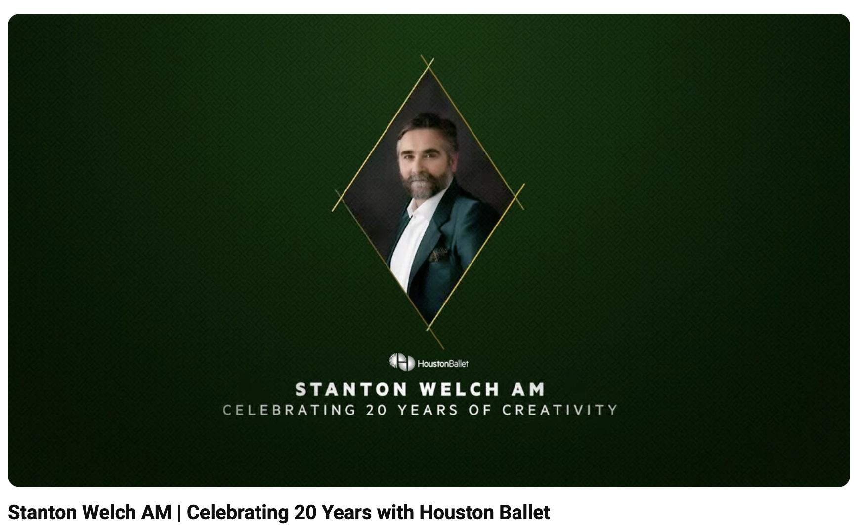 Stanton Welch AM | Celebrating 20 Years with Houston Ballet