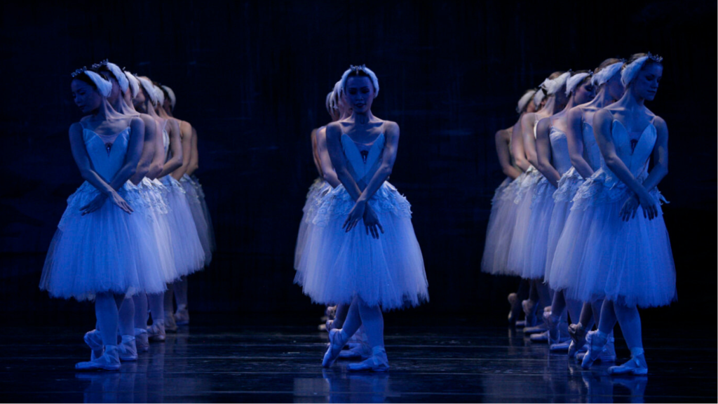 Atlanta Ballet dancers in Swan Lake. Photo by Kim Kenney.