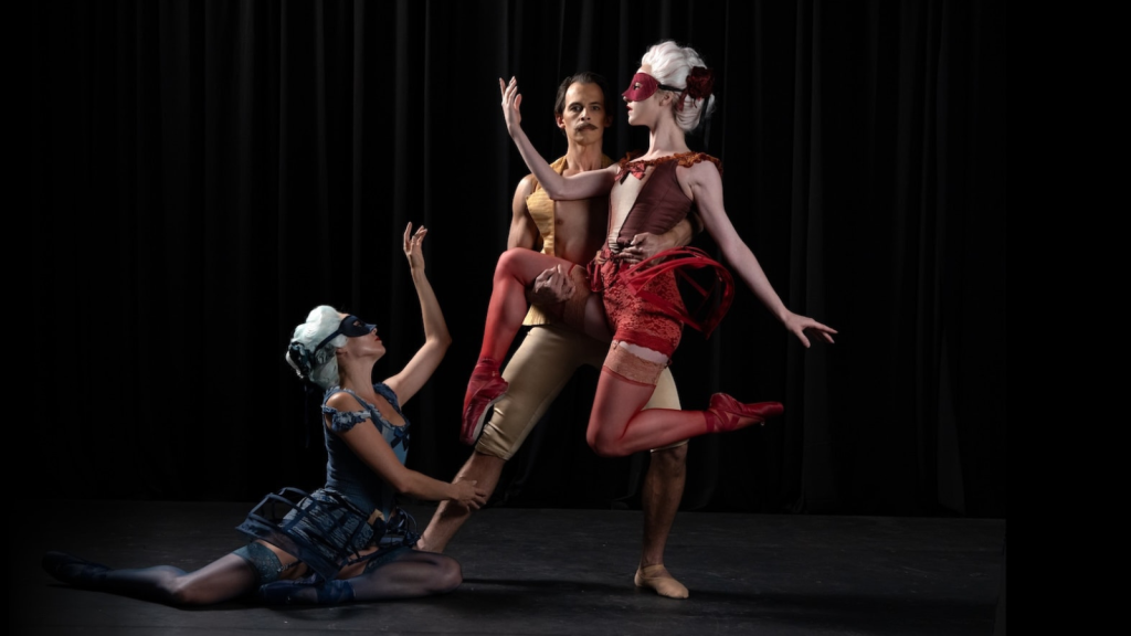 Dancers Adeline Melcher, Samantha Pille, and Brett Young. Photo by Steven Visneau Photography.