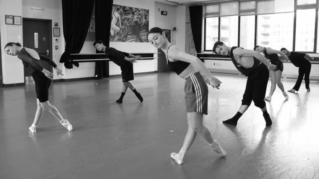 Ballet Hispánico rehearsing Stephanie Martinez’s Otra Vez, Otra Vez, Otra Vez. Courtesy of Ballet Hispánico New York.