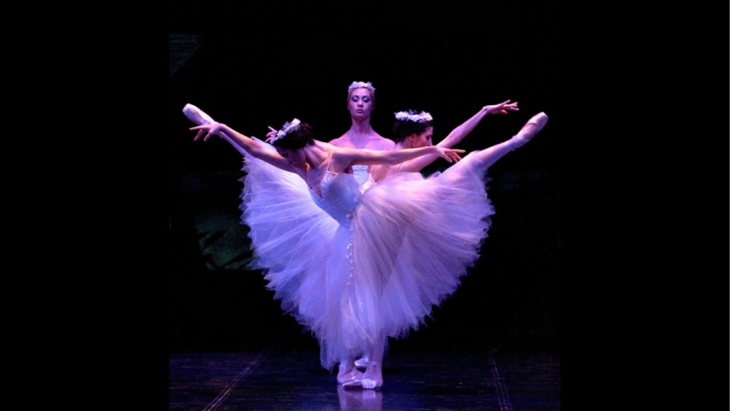 Dancers Neli Belakiate, Sarah Hinman, and Janine Maher in Giselle. Photo by Jay Mather.